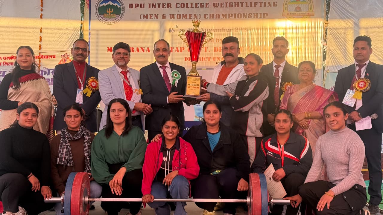 Winner of HPU Inter-college weight lifting women championship 2025-26